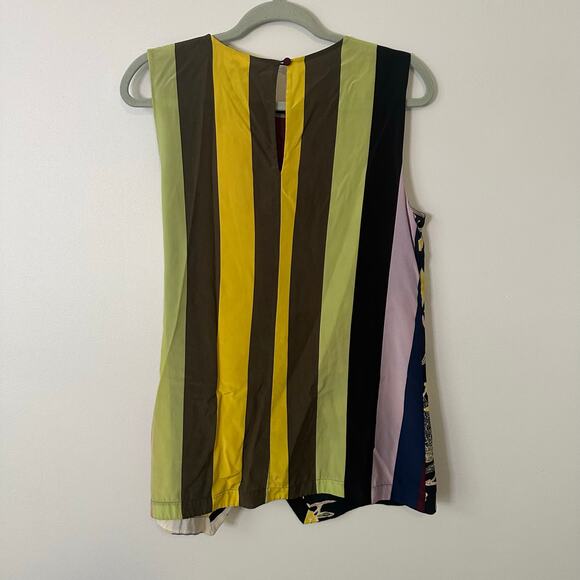 Diane Von Furstenberg multicolor striped silk wrap sleeveless top size M - Picture 11 of 12
